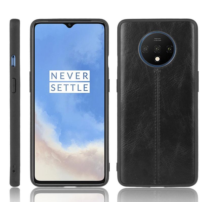 Futerały OnePlus 7T Czerwony Czarny Etui na Telefon Szwy W Stylu Skóry