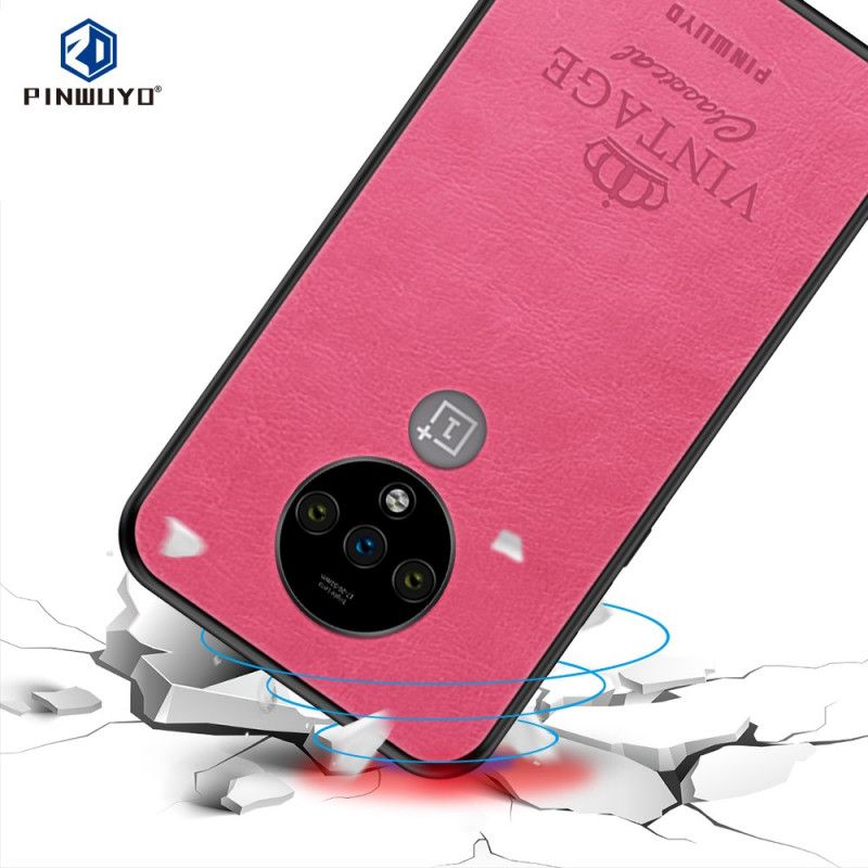 Futerały OnePlus 7T Magenta Czarny Honorowy Rocznik Pinwuyo