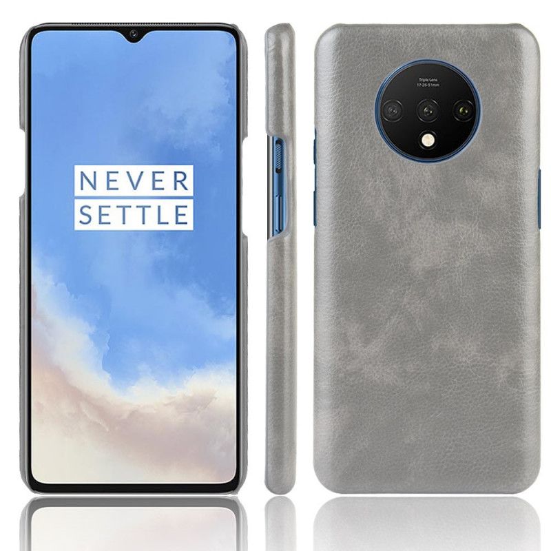 Futerały OnePlus 7T Szary Czarny Efekt Skóry Lychee Performance