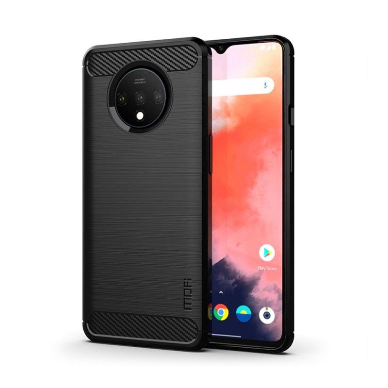 Futerały OnePlus 7T Szary Czarny Etui na Telefon Mofi Szczotkowane Włókno Węglowe