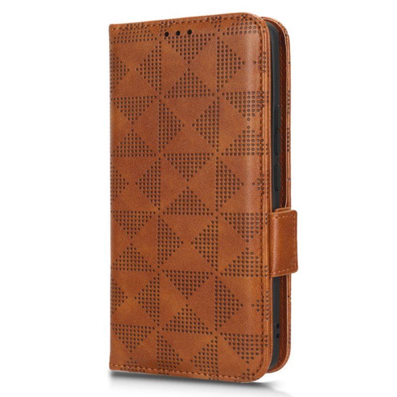 Etui Folio do Xiaomi 13 Trójkąty Ze Smyczą