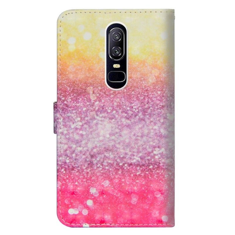 Etui Folio OnePlus 6 Brokat Gradientu W Kolorze Magenta