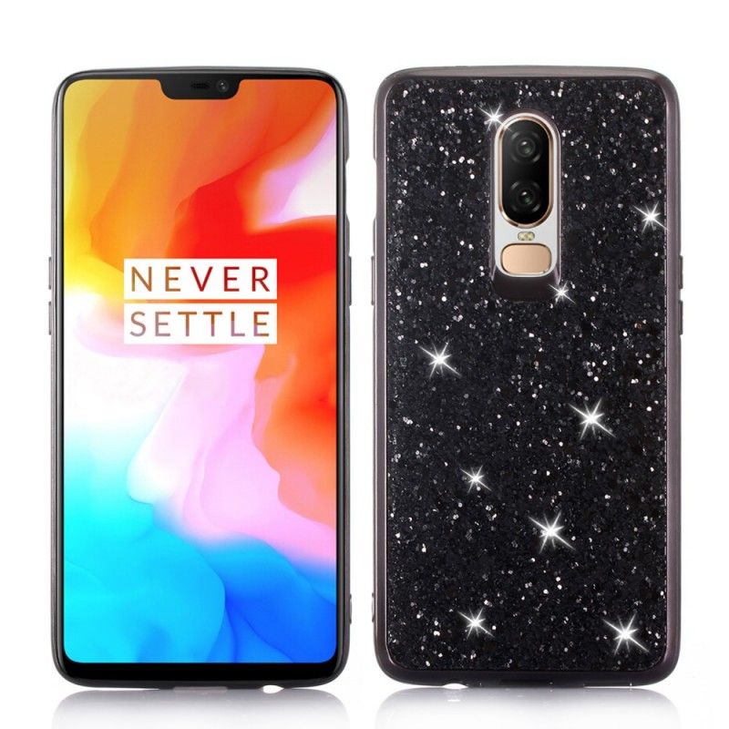 Etui OnePlus 6 Czerwony Czarny Ja Jestem Brokatem Etui Ochronne