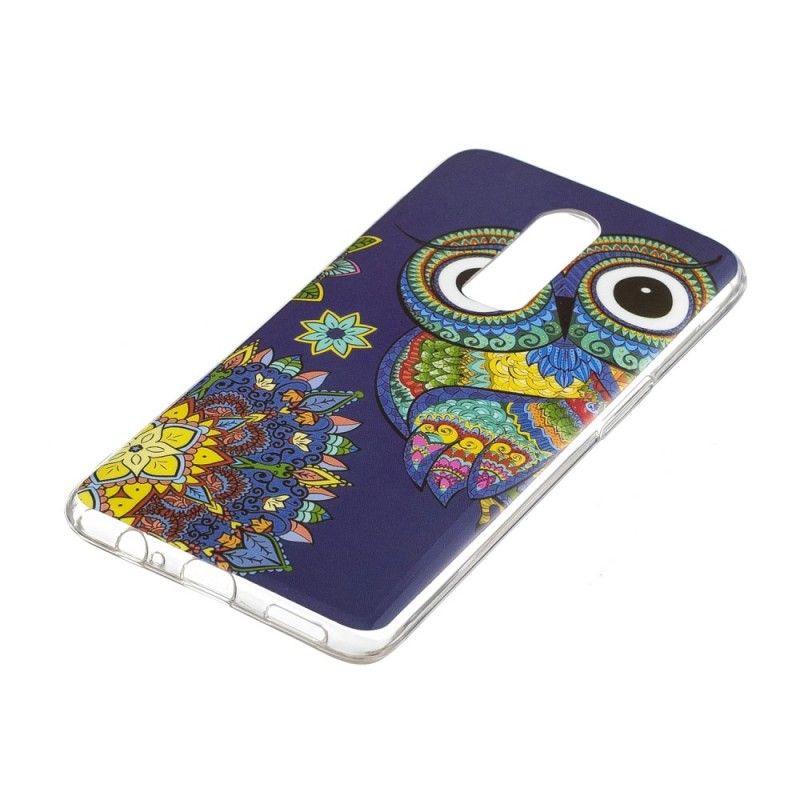 Etui OnePlus 6 Fluorescencyjna Sowa Mandala