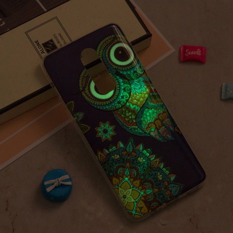 Etui OnePlus 6 Fluorescencyjna Sowa Mandala