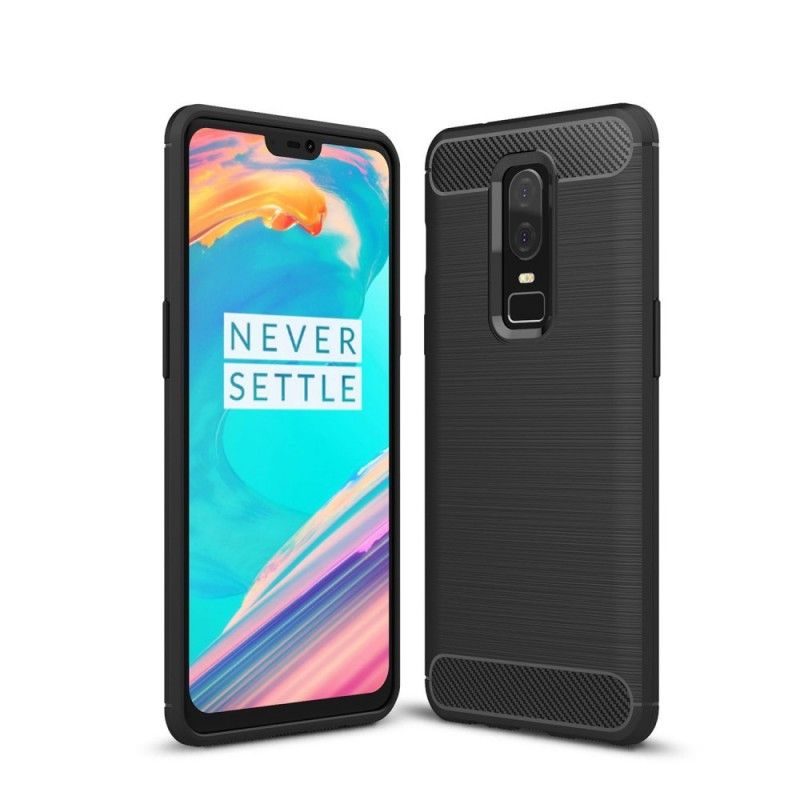 Etui OnePlus 6 Szary Czarny Szczotkowane Włókno Węglowe