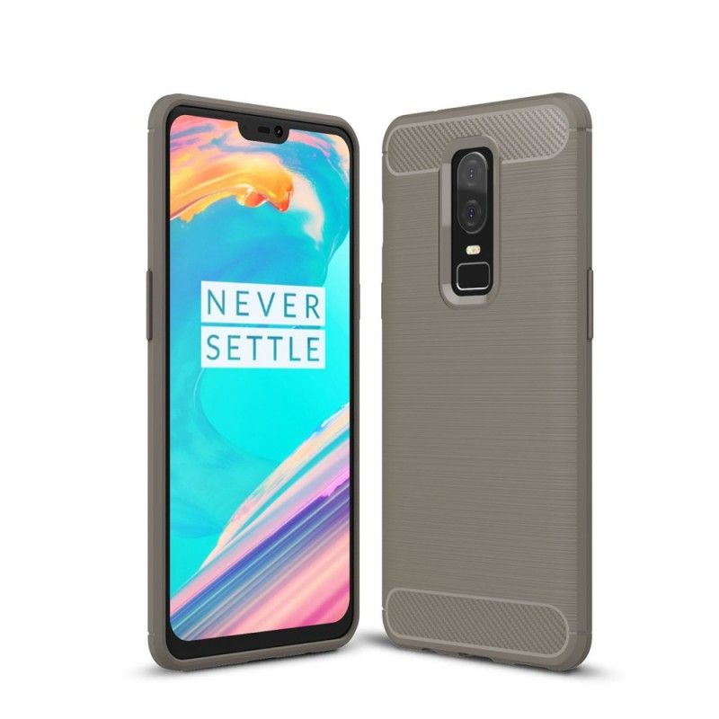 Etui OnePlus 6 Szary Czarny Szczotkowane Włókno Węglowe