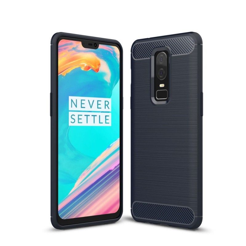 Etui OnePlus 6 Szary Czarny Szczotkowane Włókno Węglowe