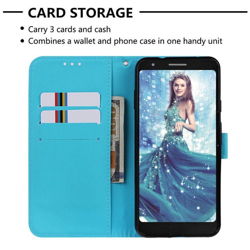 Etui Folio Google Pixel 3A XL 1001 Złote Motyle Stringi Etui Ochronne