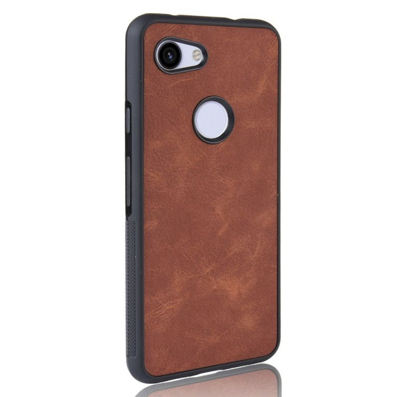 Etui Google Pixel 3A XL Brązowy Ciemnoniebieski Efekt Skóry W Stylu Vintage