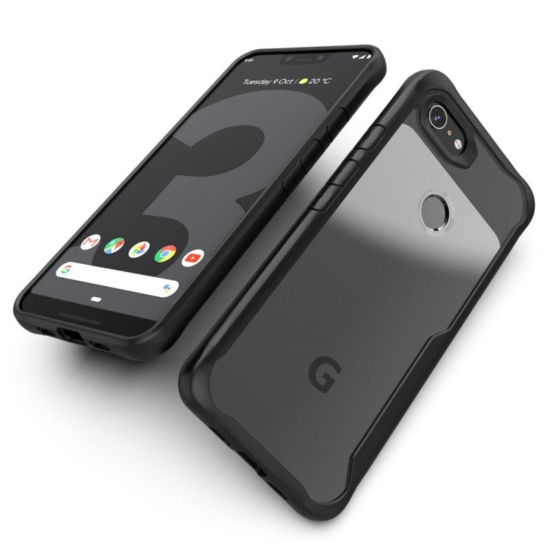 Etui Google Pixel 3A XL Czerwony Czarny Hybryda Z Fazowanymi Krawędziami Etui Ochronne