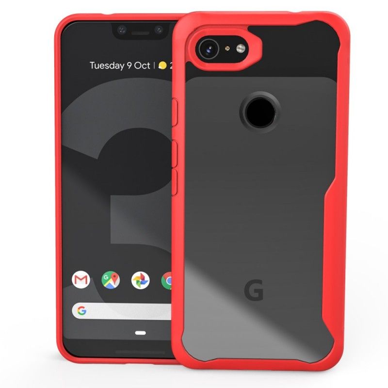 Etui Google Pixel 3A XL Czerwony Czarny Hybryda Z Fazowanymi Krawędziami Etui Ochronne