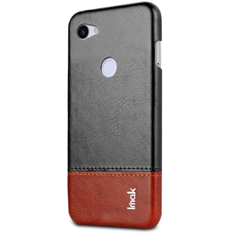 Etui Google Pixel 3A XL Czerwony Czarny Imak Ruiyi Series Efekt Skóry