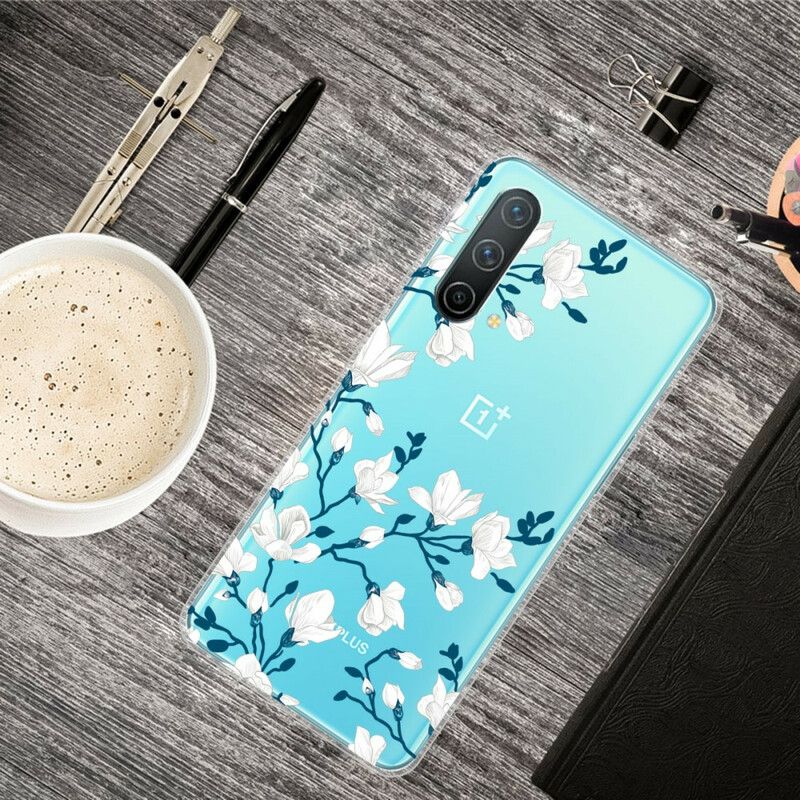 Etui Do Oneplus Nord Ce 5g Białe Kwiaty