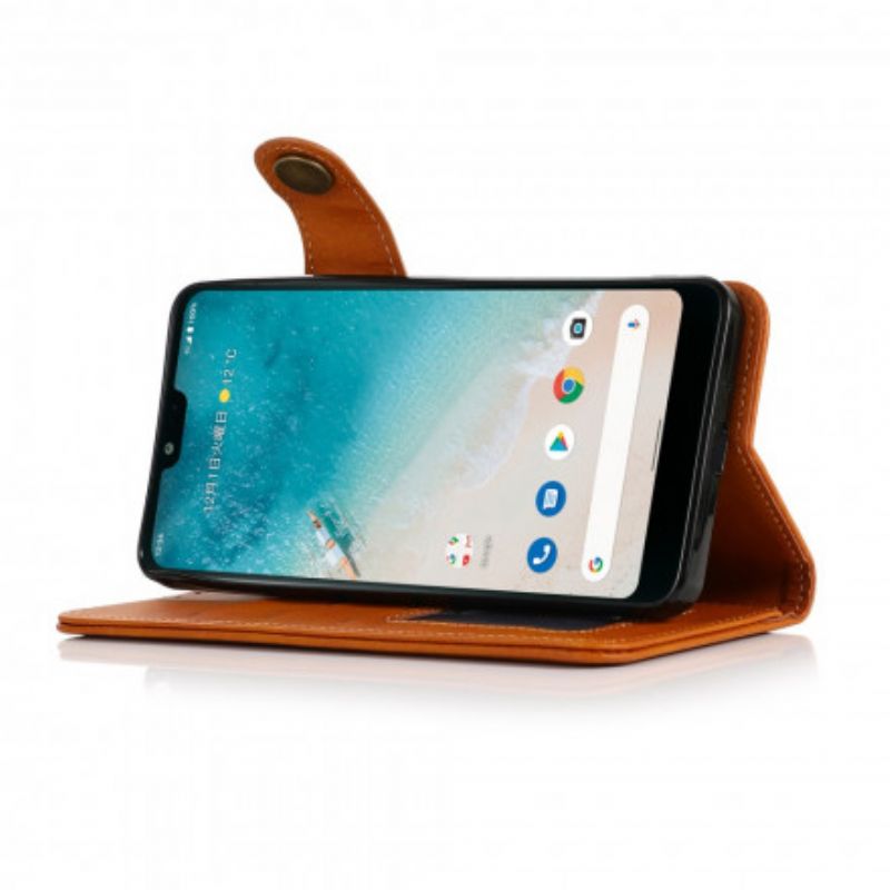 Etui Folio Do Oneplus Nord Ce 5g Guzik Ze Sztucznej Skóry Khazneh