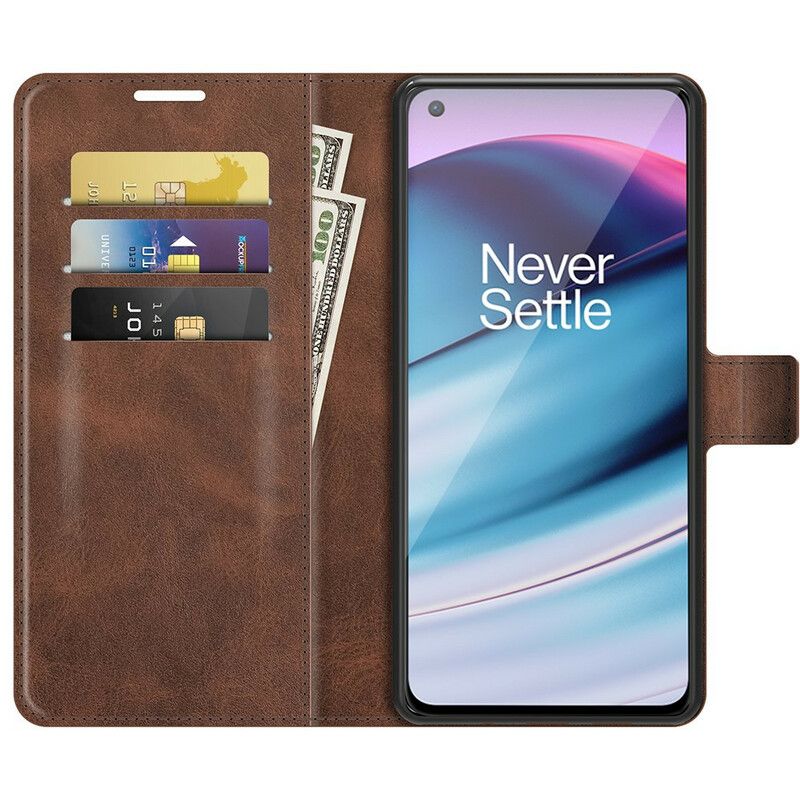 Etui Folio Do Oneplus Nord Ce 5g Slim Ekstremalny Efekt Skóry