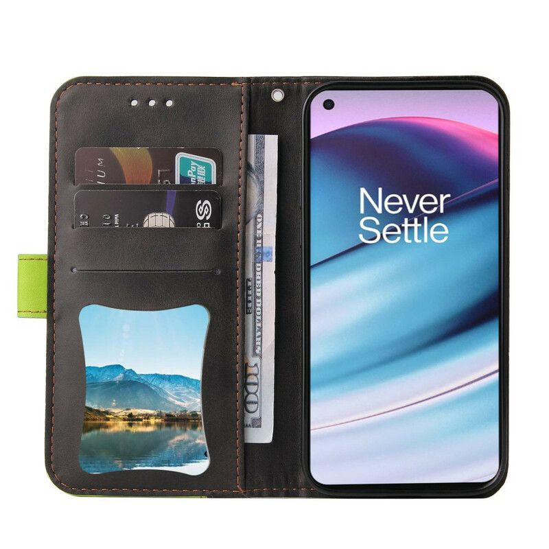 Etui Folio Oneplus Nord Ce 5g Dwukolorowa Sztuczna Skóra Etui Ochronne