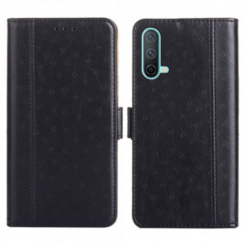 Etui Folio Oneplus Nord Ce 5g Dwukolorowa Tekstura Skóry Strusia Etui Ochronne