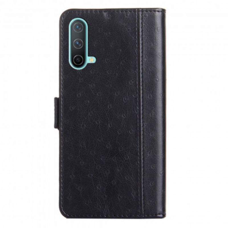 Etui Folio Oneplus Nord Ce 5g Dwukolorowa Tekstura Skóry Strusia Etui Ochronne