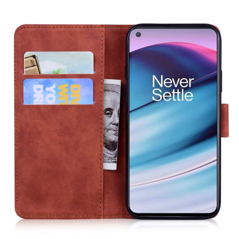 Etui Folio Oneplus Nord Ce 5g Motyl Dotykający Skóry Etui Ochronne