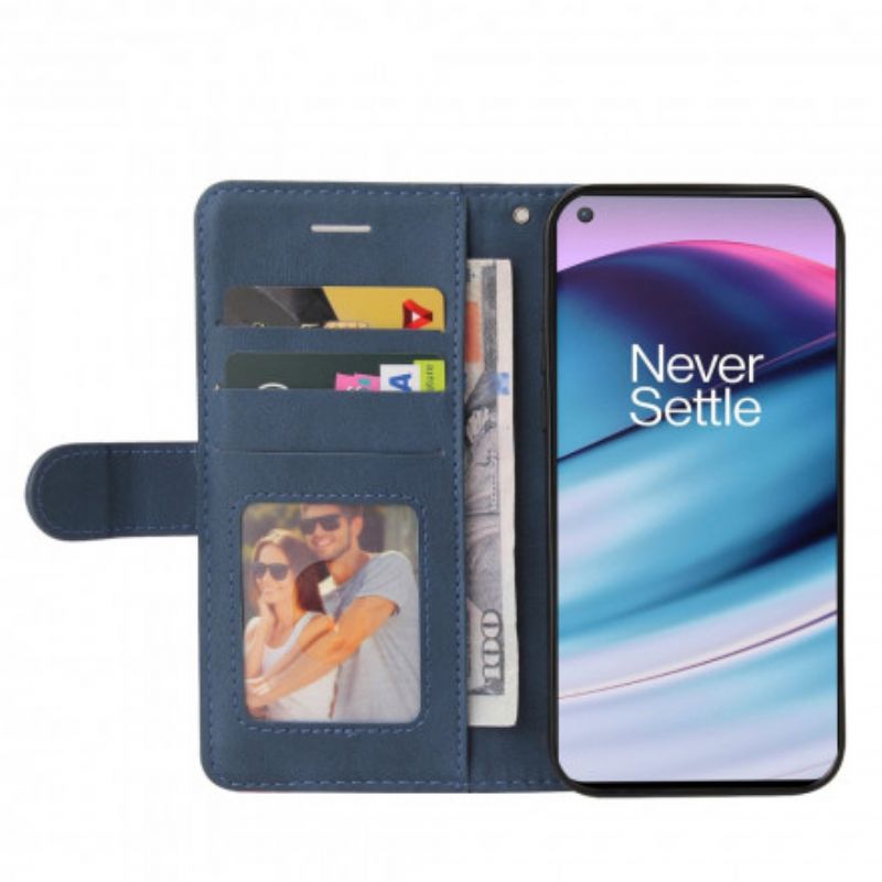 Etui Folio Oneplus Nord Ce 5g Sygnatura Dwukolorowa Sztuczna Skóra Etui Ochronne