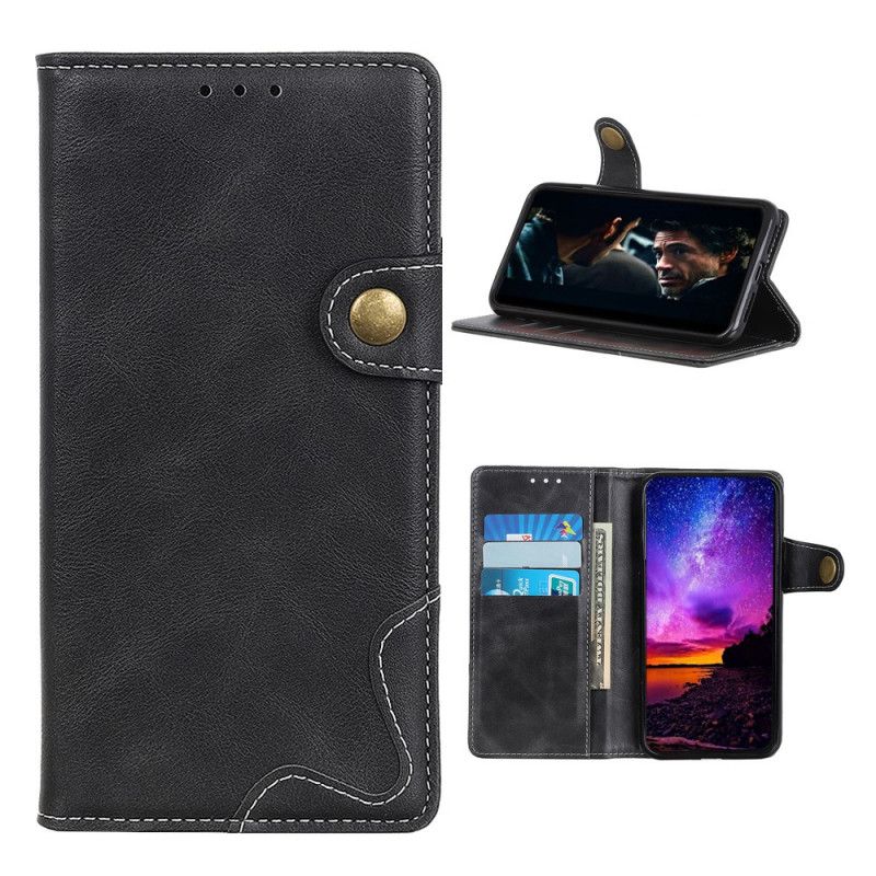 Etui Folio Sony Xperia 5 II Czerwony Czarny Artystyczne I Szwy Etui Ochronne