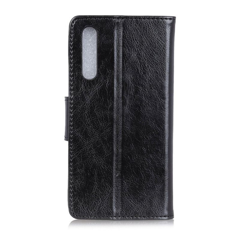 Etui Folio Sony Xperia 5 II Czerwony Czarny Dwoina Ze Skóry Nappa