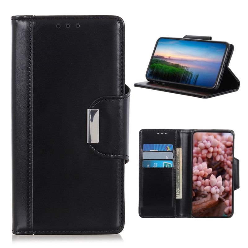 Etui Folio Sony Xperia 5 II Czerwony Czarny Eleganckie Zamknięcie Ze Sztucznej Skóry Etui Ochronne