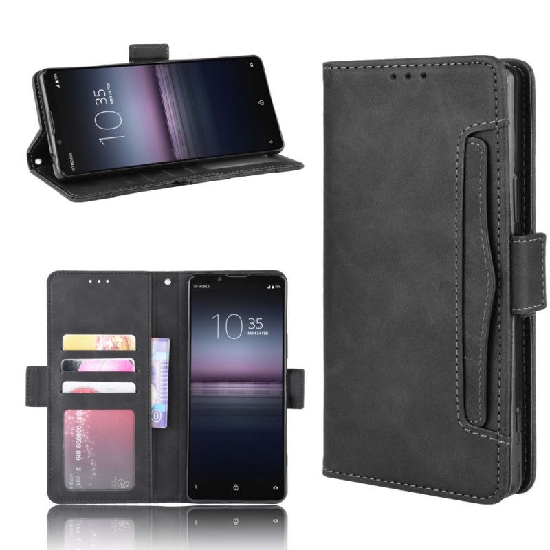 Etui Folio Sony Xperia 5 II Czerwony Czarny Multikarta Pierwszej Klasy Etui Ochronne