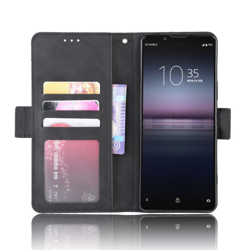 Etui Folio Sony Xperia 5 II Czerwony Czarny Multikarta Pierwszej Klasy Etui Ochronne