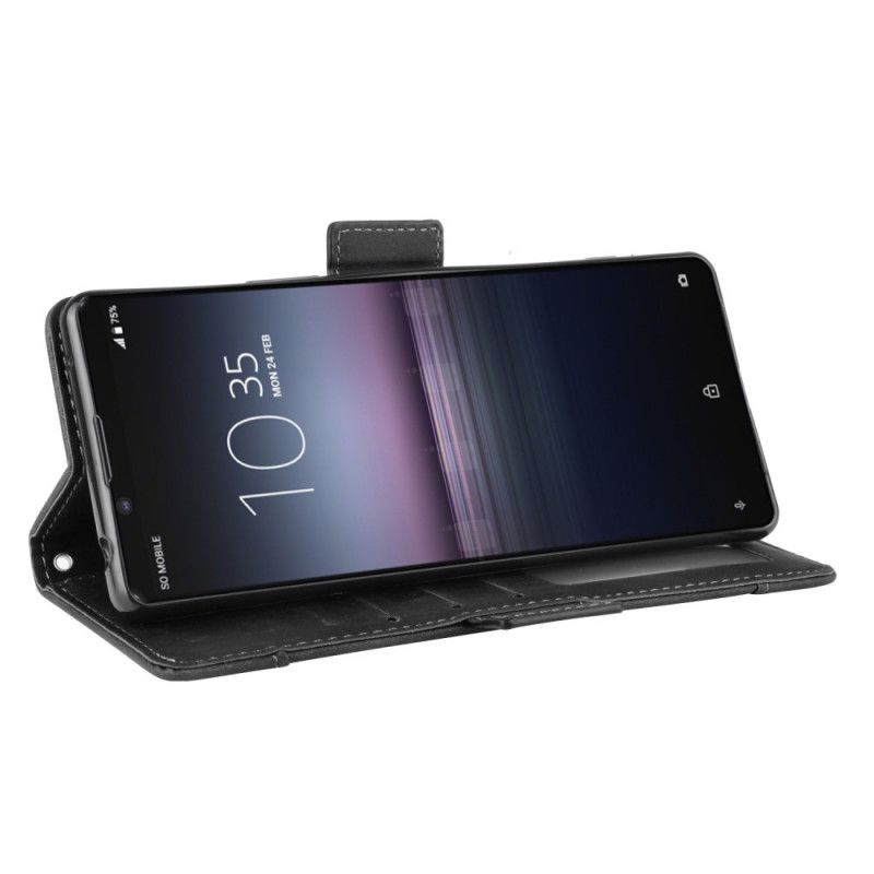 Etui Folio Sony Xperia 5 II Czerwony Czarny Multikarta Pierwszej Klasy Etui Ochronne