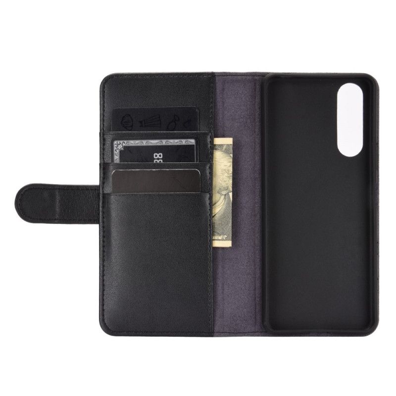 Etui Folio Sony Xperia 5 II Kawa Czarny Dwoina Skóry