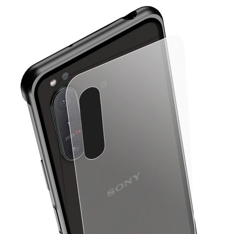 Etui Sony Xperia 5 II Czerwony Czarny Lenuo Metalowa Obręcz