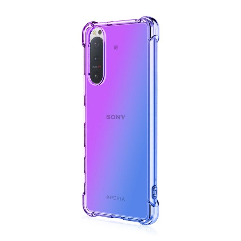 Etui Sony Xperia 5 II Granatowy Różowy Kolor Gradientu Etui Ochronne