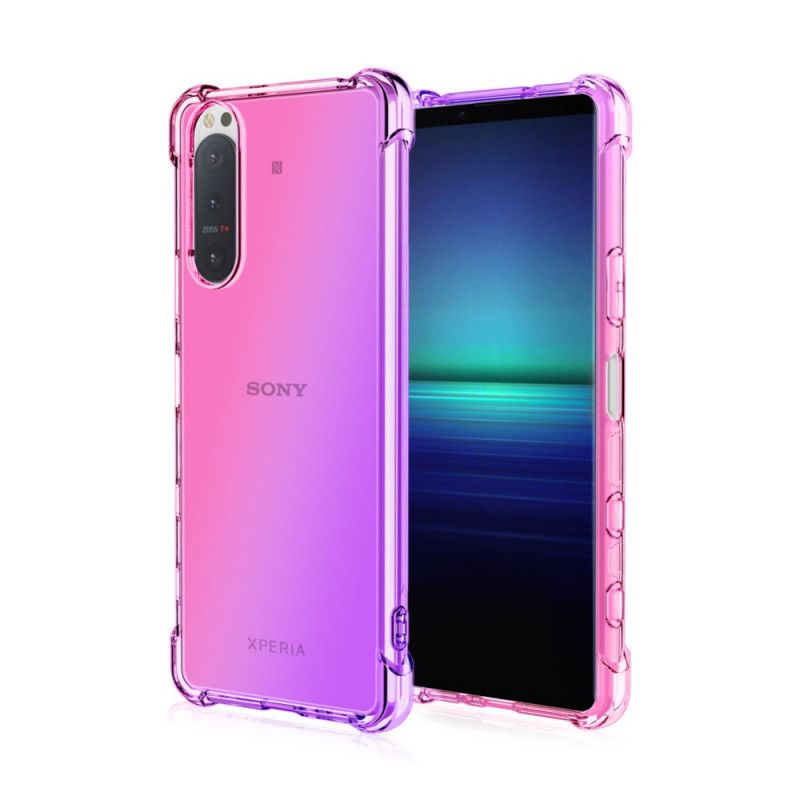 Etui Sony Xperia 5 II Granatowy Różowy Kolor Gradientu Etui Ochronne