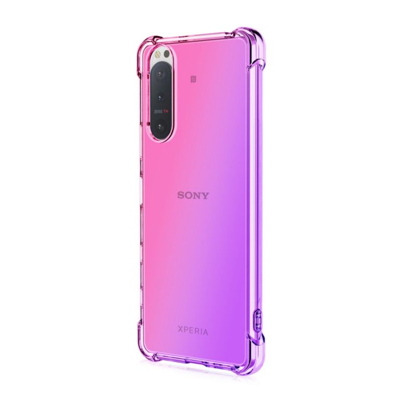 Etui Sony Xperia 5 II Granatowy Różowy Kolor Gradientu Etui Ochronne