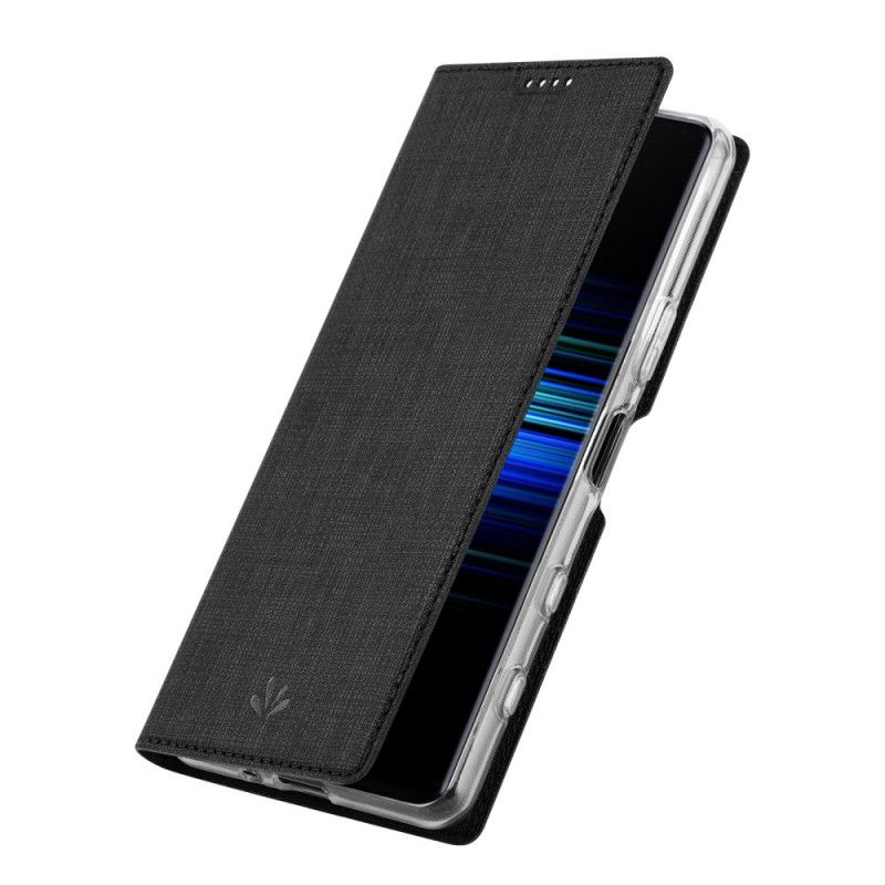 Flip Kotelot Sony Xperia 5 II Szary Czarny Etui na Telefon Teksturowany Vili Dmx