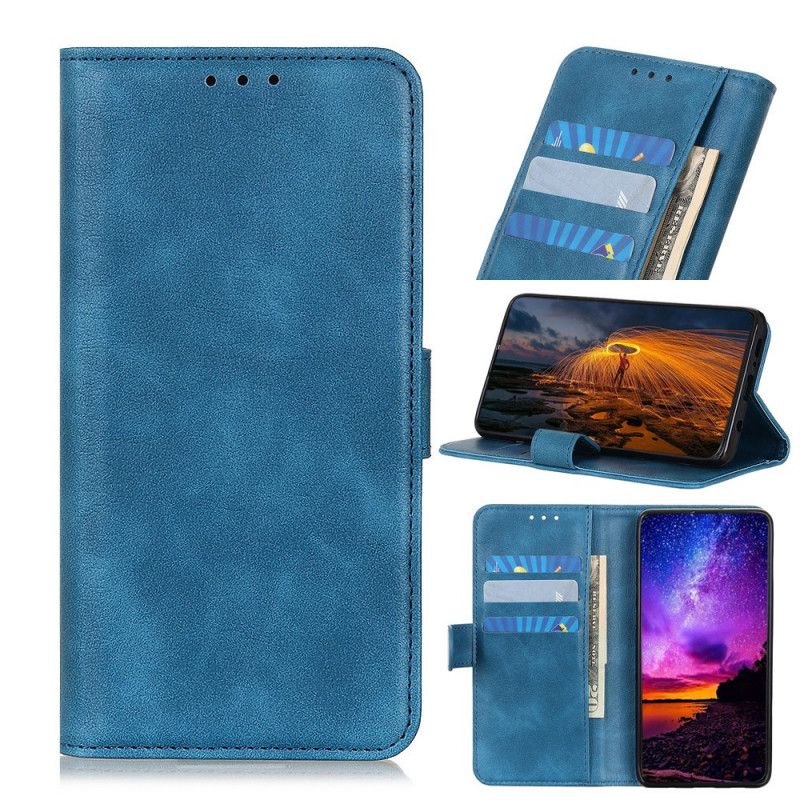 Etui Folio Huawei P Smart Plus 2019 Czerwony Czarny Efekt Delikatnej Skóry Etui Ochronne