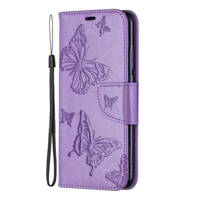 Etui Folio Huawei P Smart Plus 2019 Granatowy Szary Motyle W Locie Ze Stringami