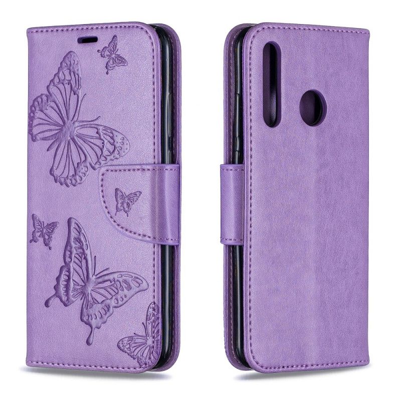 Etui Folio Huawei P Smart Plus 2019 Granatowy Szary Motyle W Locie Ze Stringami