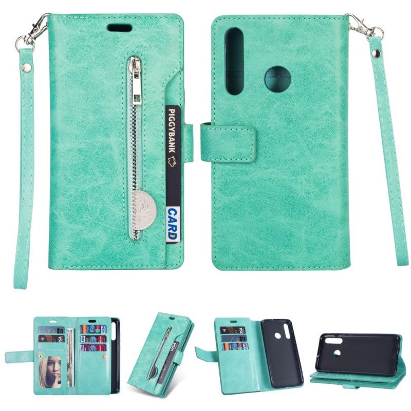 Etui Folio Huawei P Smart Plus 2019 Magenta Czarny Portmonetka Na Monety Z Paskiem