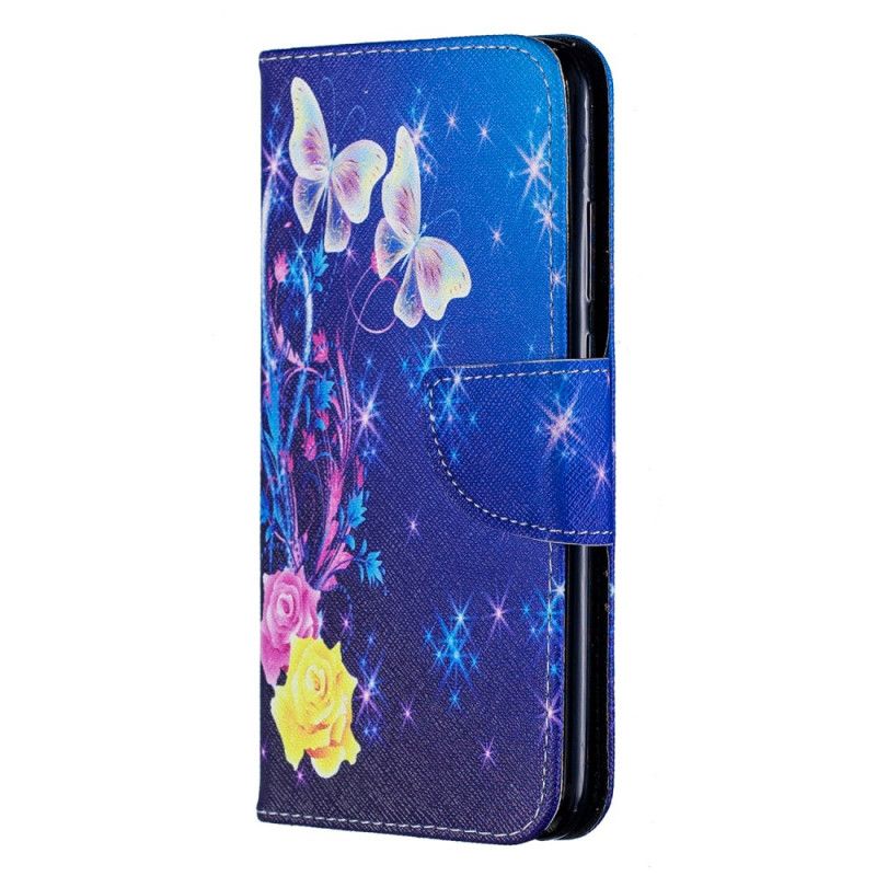 Etui Folio Huawei P Smart Plus 2019 Różowy Niesamowite Motyle Etui Ochronne