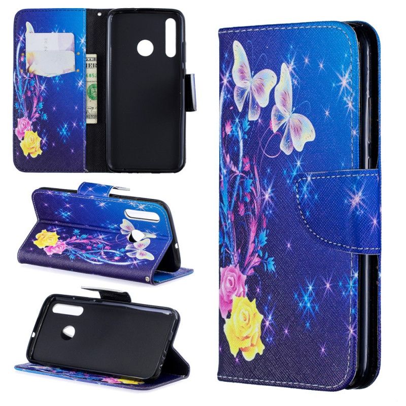 Etui Folio Huawei P Smart Plus 2019 Różowy Niesamowite Motyle Etui Ochronne