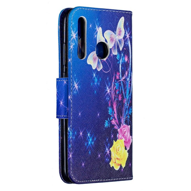 Etui Folio Huawei P Smart Plus 2019 Różowy Niesamowite Motyle Etui Ochronne