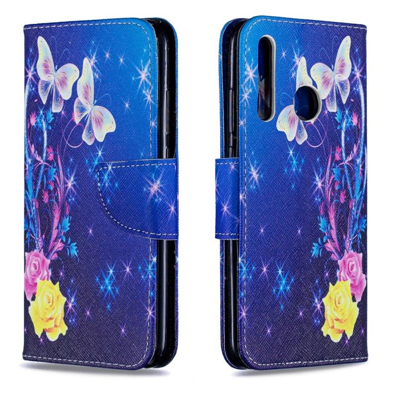 Etui Folio Huawei P Smart Plus 2019 Różowy Niesamowite Motyle Etui Ochronne