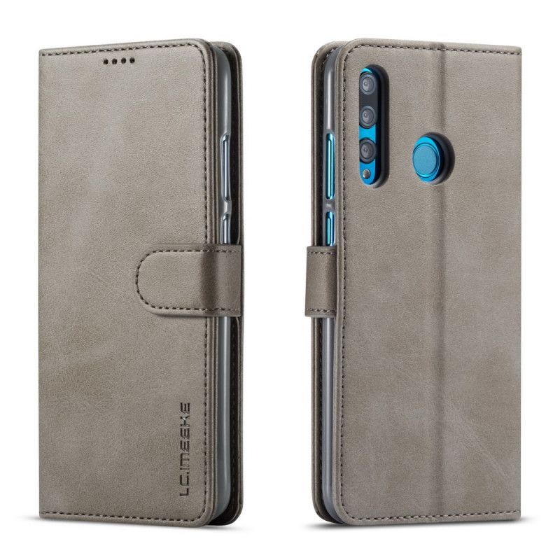 Etui Folio Huawei P Smart Plus 2019 Szary Czarny Efekt Skóry Lc.Imeeke Etui Ochronne