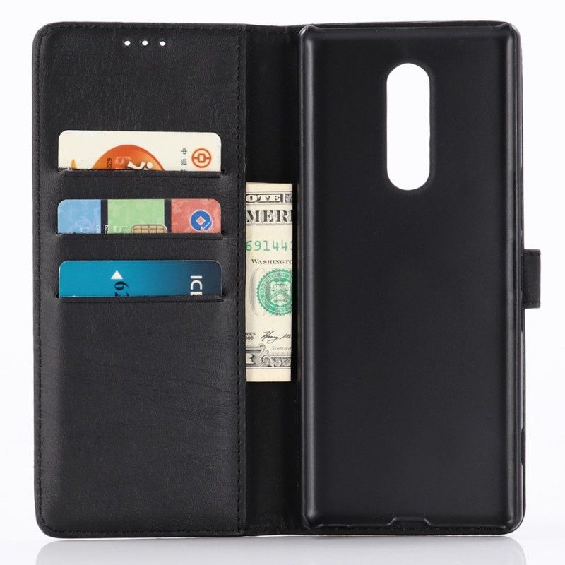 Etui Folio Sony Xperia 1 Czarny Ekoskóra W Stylu Retro Etui Ochronne