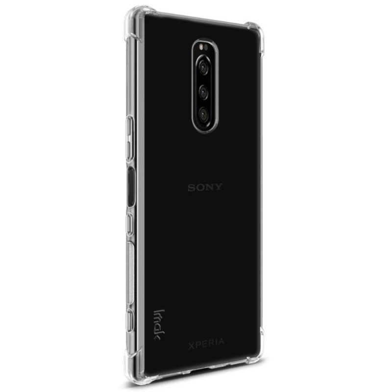 Futerały Sony Xperia 1 Przezroczysty Czarny Etui na Telefon Imak Dotyk Skóry