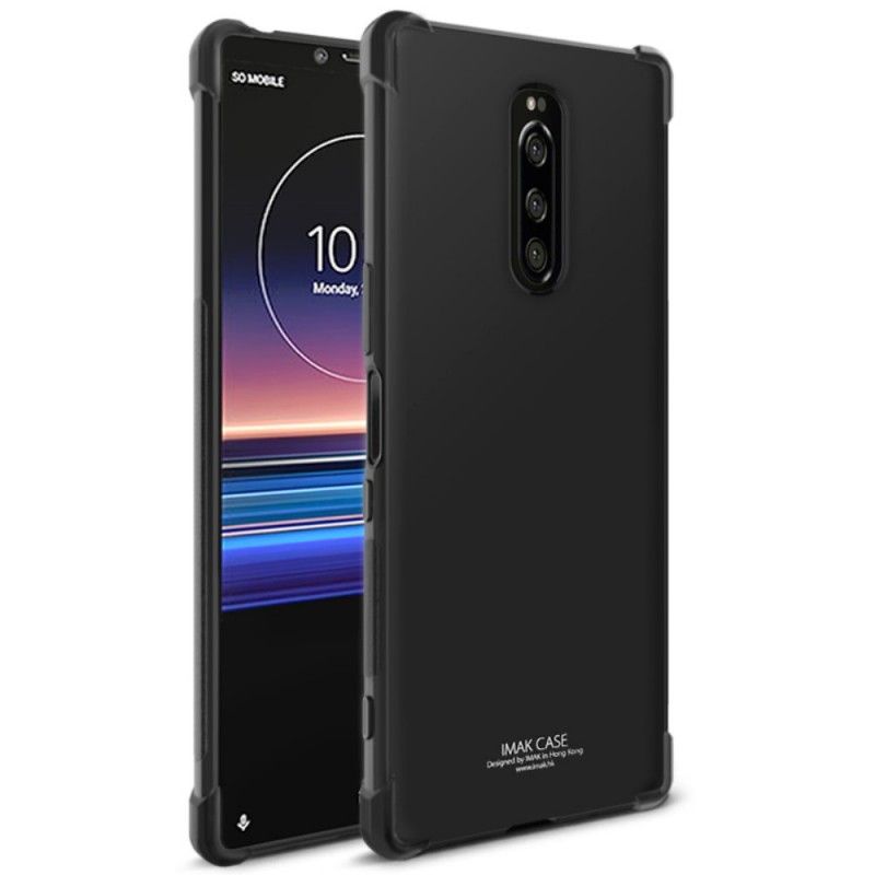 Futerały Sony Xperia 1 Przezroczysty Czarny Etui na Telefon Imak Dotyk Skóry