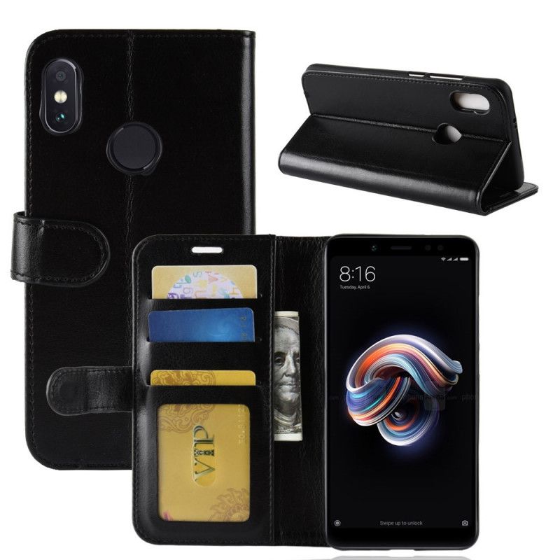 Etui Folio Xiaomi Redmi Note 5 Biały Czarny Ultra Sztuczna Skóra Etui Ochronne